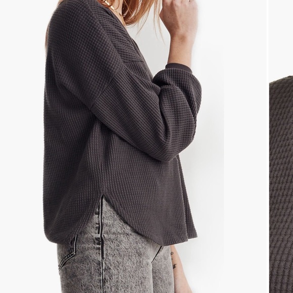 Madewell waffle knit top Medium - Picture 3 of 3
